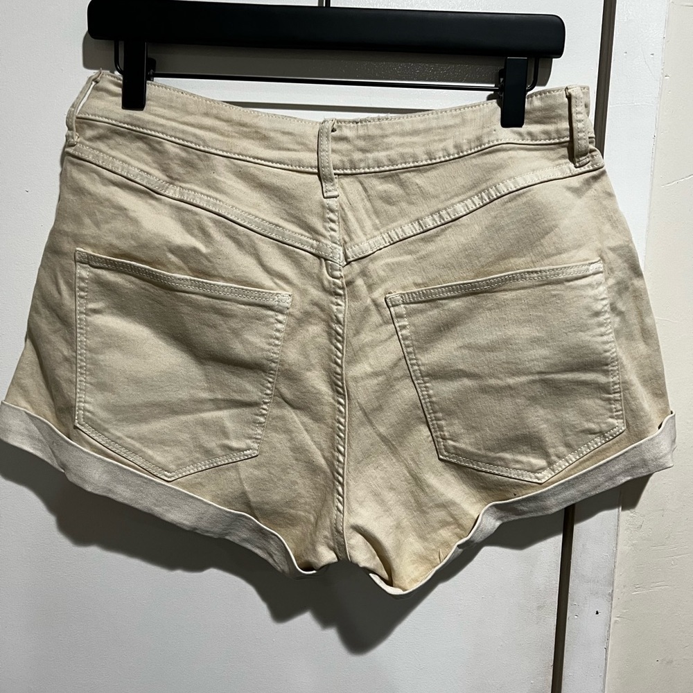 Divided Cream Jean Shorts - Picture 2 of 4
